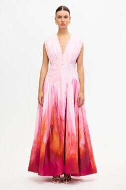 Acler Innoxhill Maxi Dress in Mimosa Sunrise Size 12 NWT